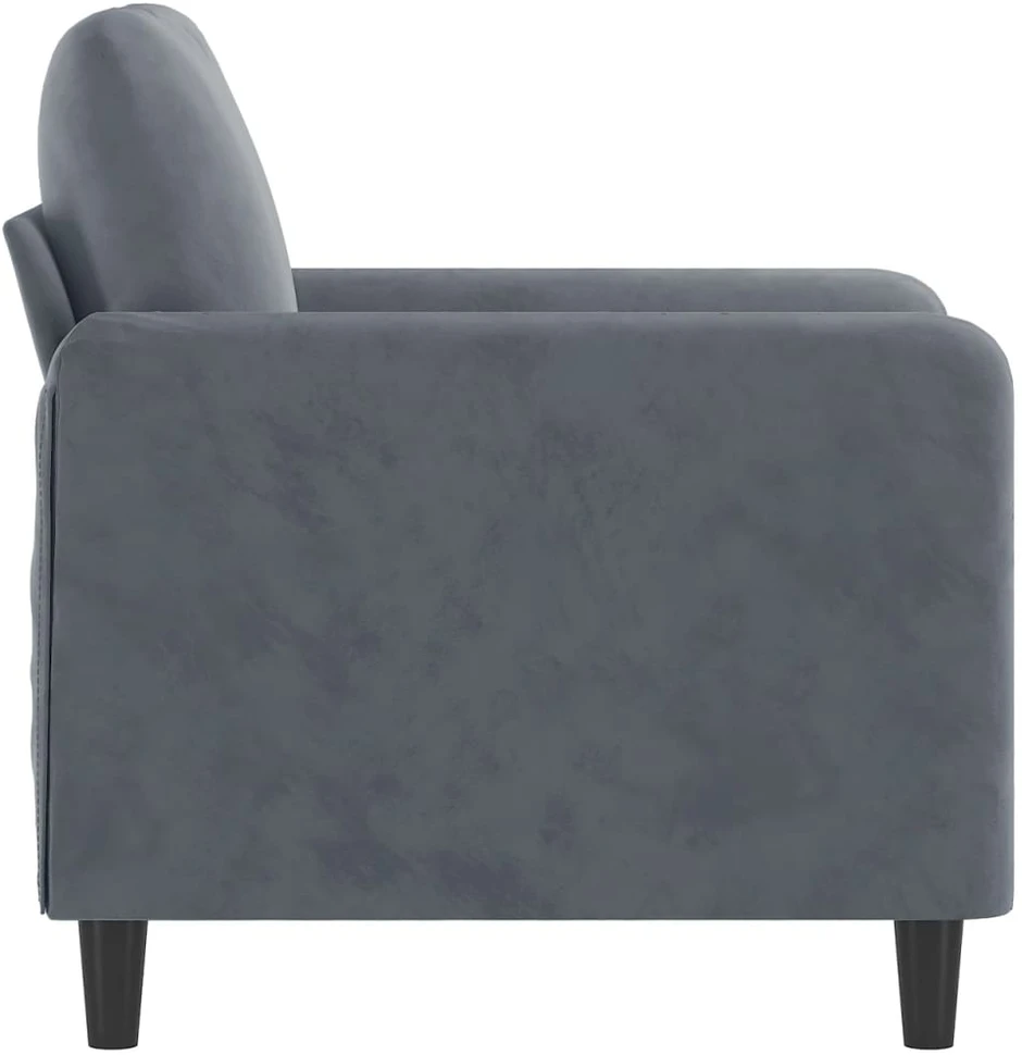 Sofa Krėslas, tamsiai pilkos spalvos, 60cm, aksomas