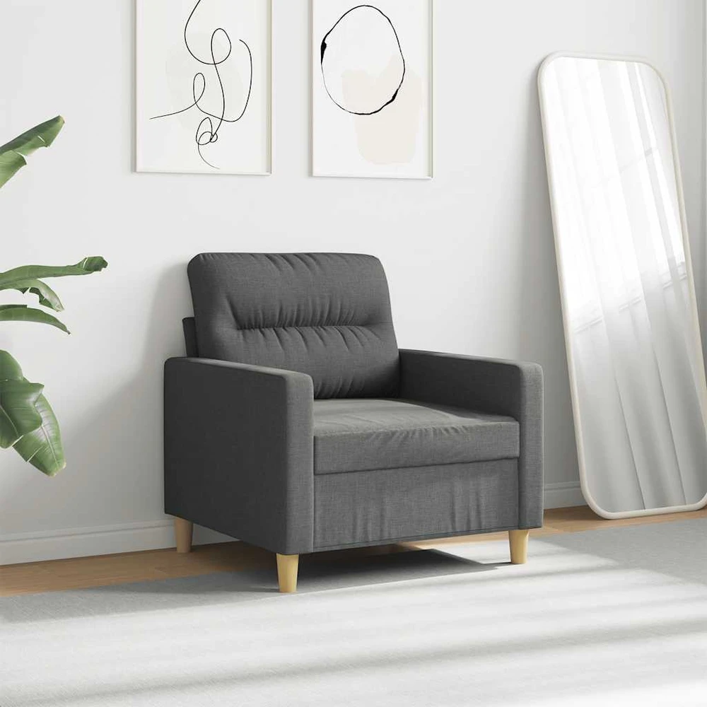 Sofa Krėslas, tamsiai pilkos spalvos, 60cm, audinys