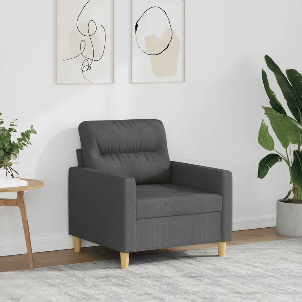 Sofa Krėslas, tamsiai pilkos spalvos, 60cm, audinys