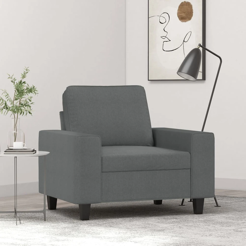 Sofa Krėslas, tamsiai pilkos spalvos, 60cm, audinys