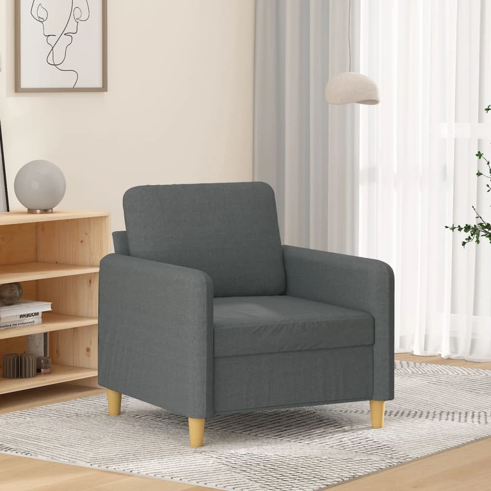 Sofa Krėslas, tamsiai pilkos spalvos, 60cm, audinys
