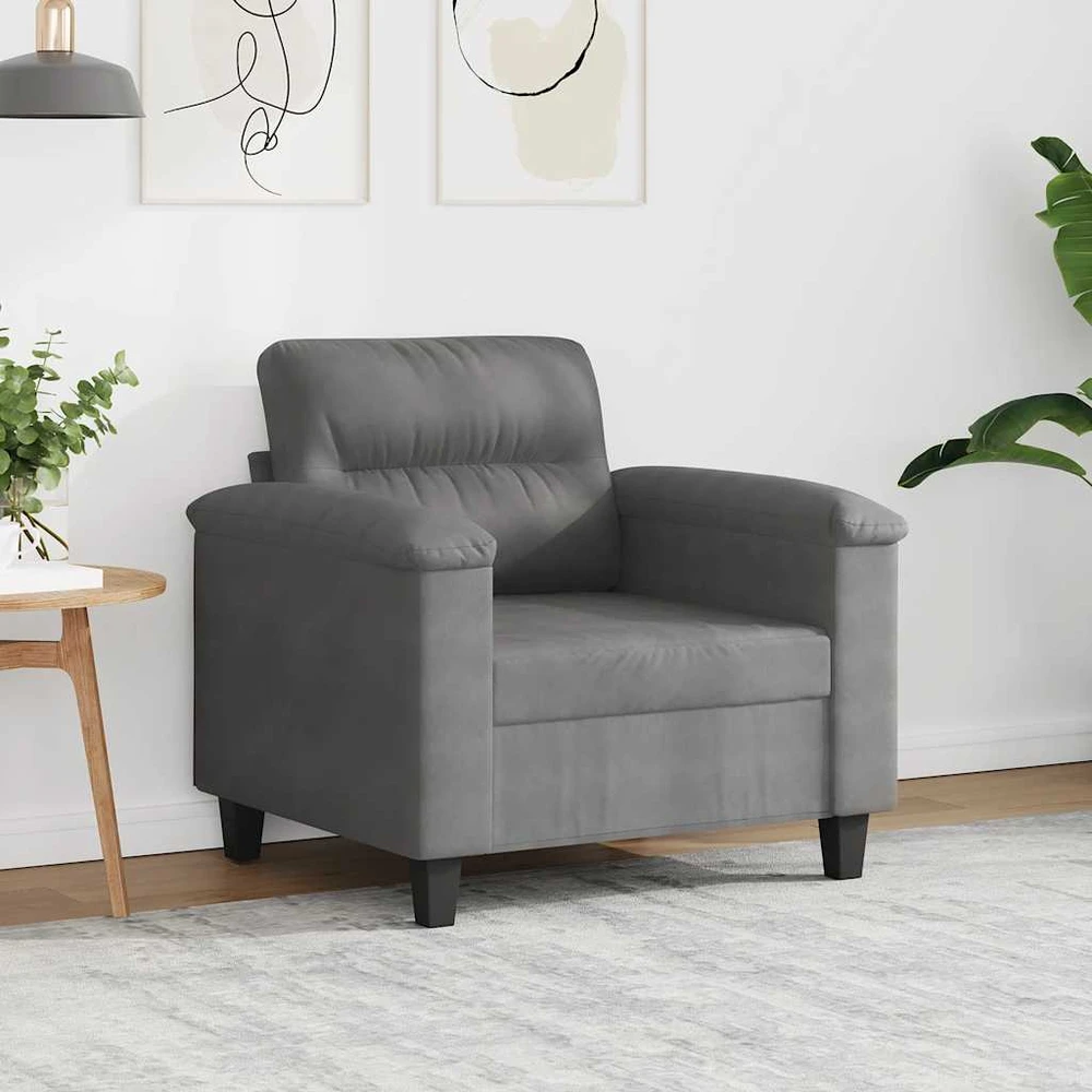 Sofa Krėslas, tamsiai pilkos spalvos, 60cm, mikropluošto audinys