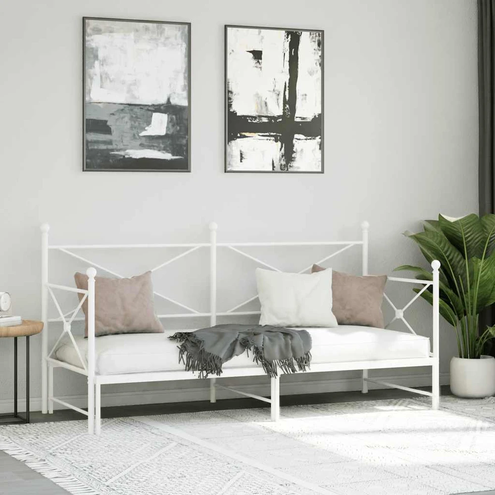 Elior kušetė su kušete be čiužinio Balta 80x200 cm plienas