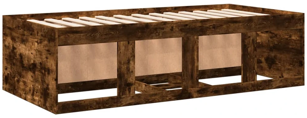 Kušetė su stalčiais be čiužinio, dūminio ąžuolo, 90x200 cm