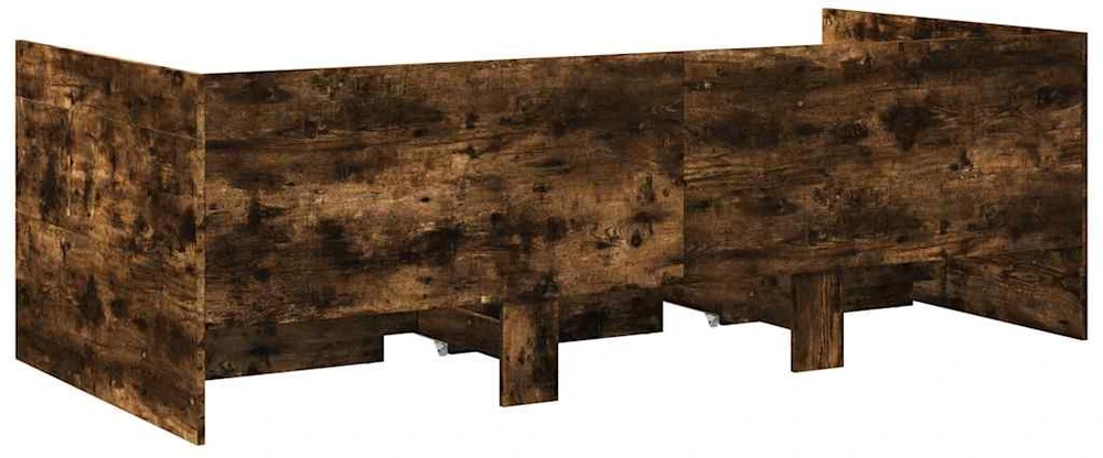 Kušetė su stalčiais be čiužinio, dūminio ąžuolo, 90x200 cm