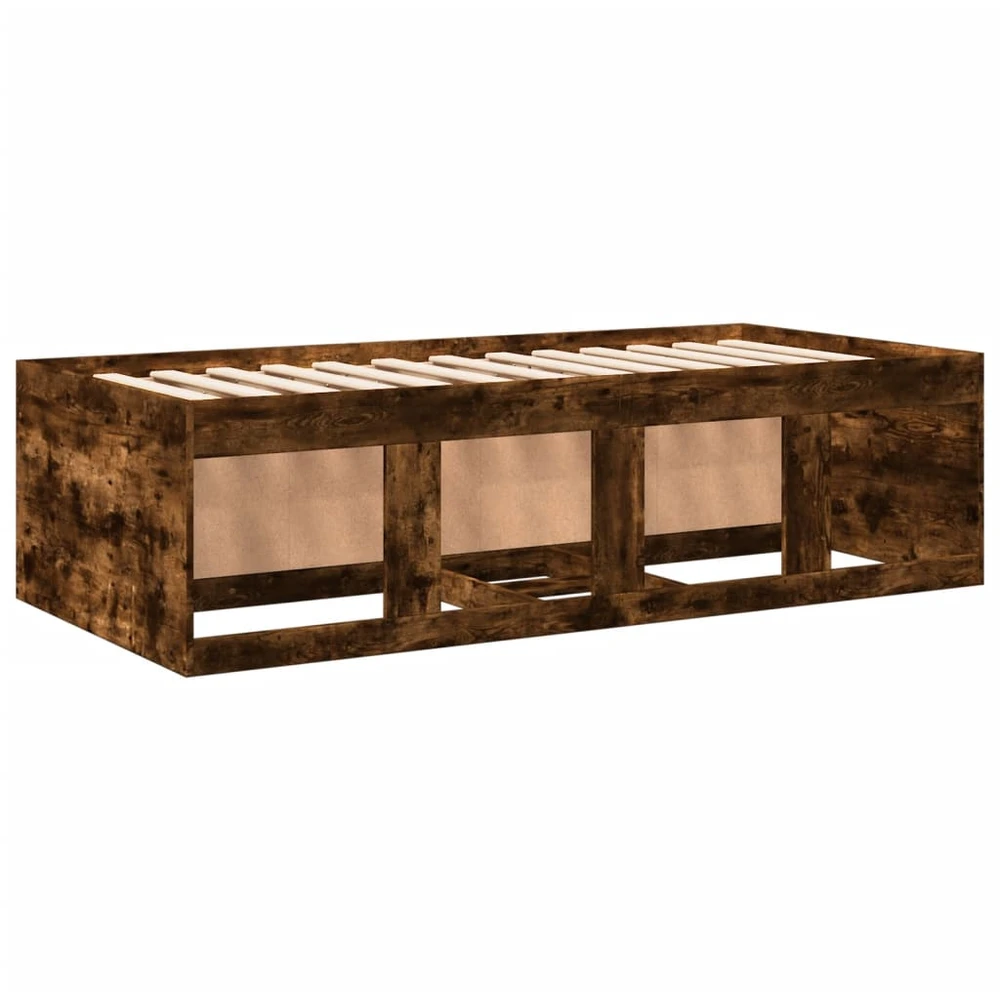 Kušetė su stalčiais be čiužinio, dūminio ąžuolo, 75x190 cm
