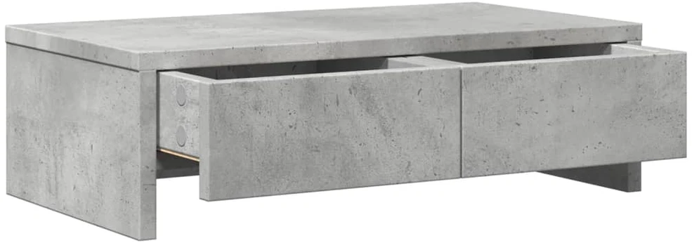 Laikiklis Monitoriaus stovas su stalčiais, betono, 50x27x15cm, mediena