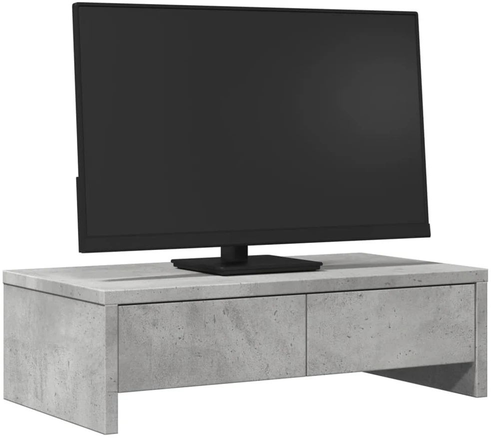 Laikiklis Monitoriaus stovas su stalčiais, betono, 50x27x15cm, mediena