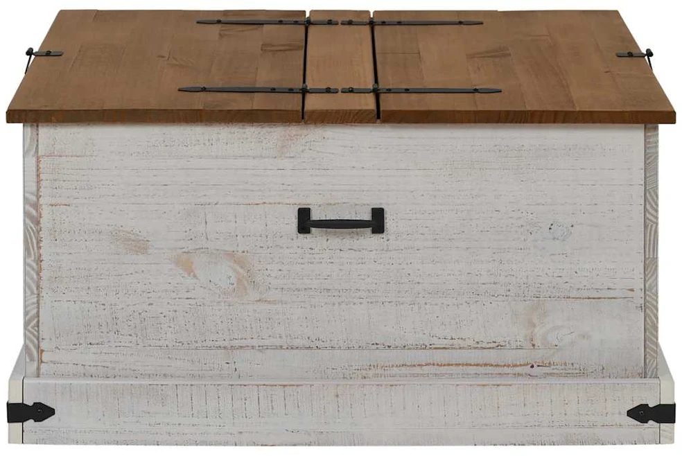 laikymo skrynia HALDEN Balta 91x91x47 cm medžio masyvo pušis