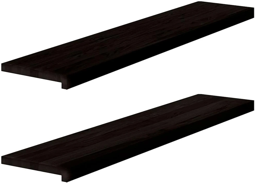 Laiptų pakopos, 2 vnt., rudai juodos, 120x30x2 cm, ąžuolo