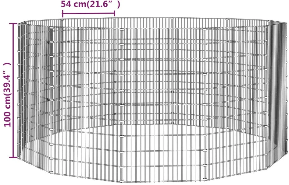 Aptvaras gyvūnams, 12 segmentų, 54x100cm, galvanizuota geležis