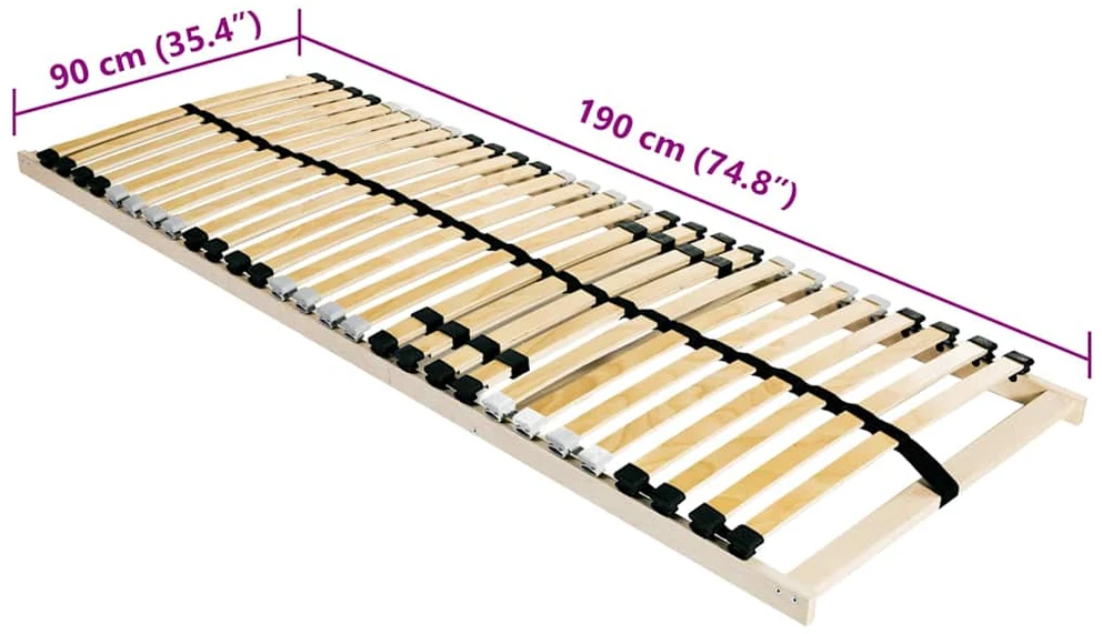 Lova Lamelinis lovos pagrindas Ruda 90 x 190 cm Kietas bukas medis
