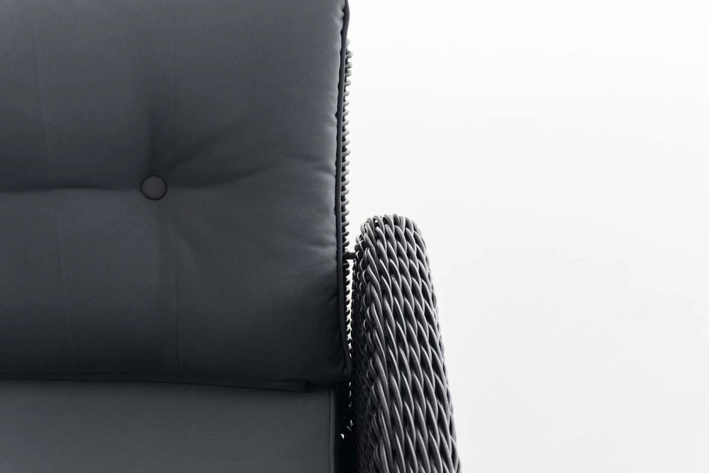 Lauko baldų komplektas Clp Trading Mville Kampinis baldų komplektas Sierra iš apvalaus ratano, geležies pilkumo