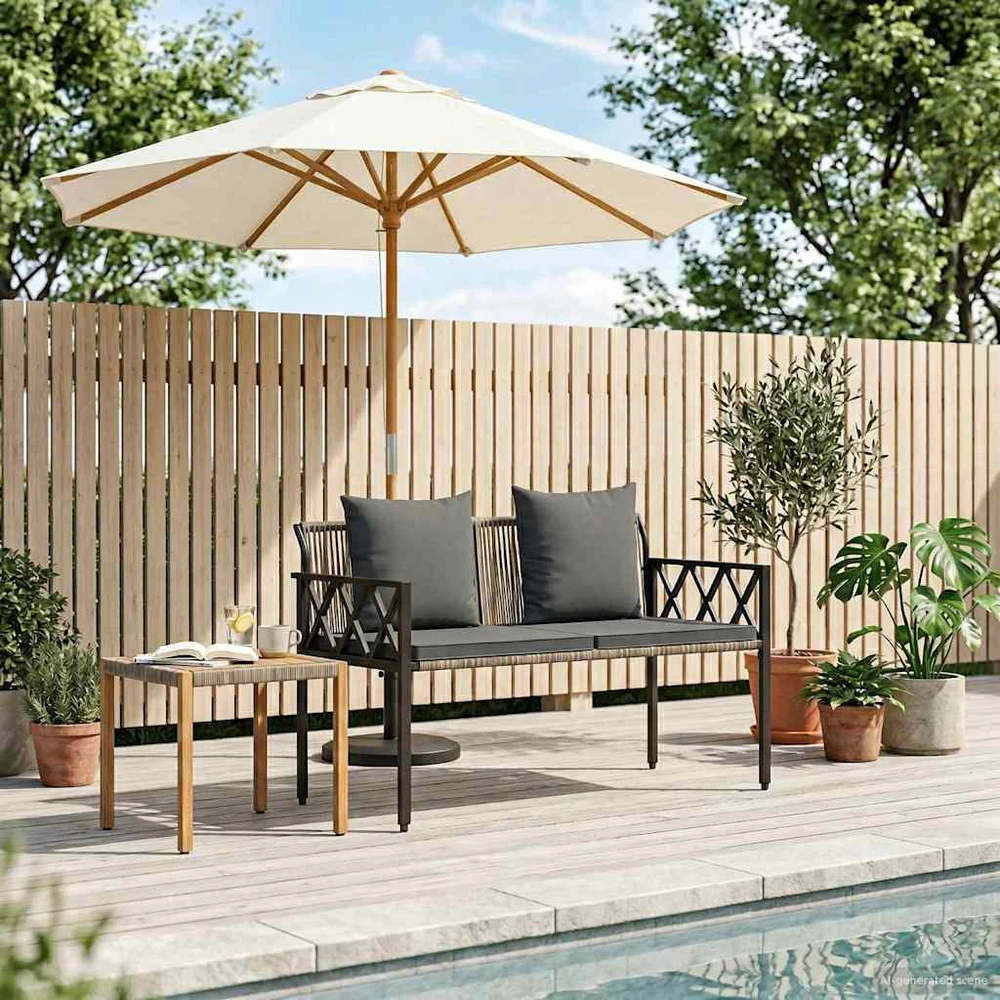 Lauko baldų komplektas Lauko suoleliai 2 -Seater 116 x 56 x 75 cm poliratanas
