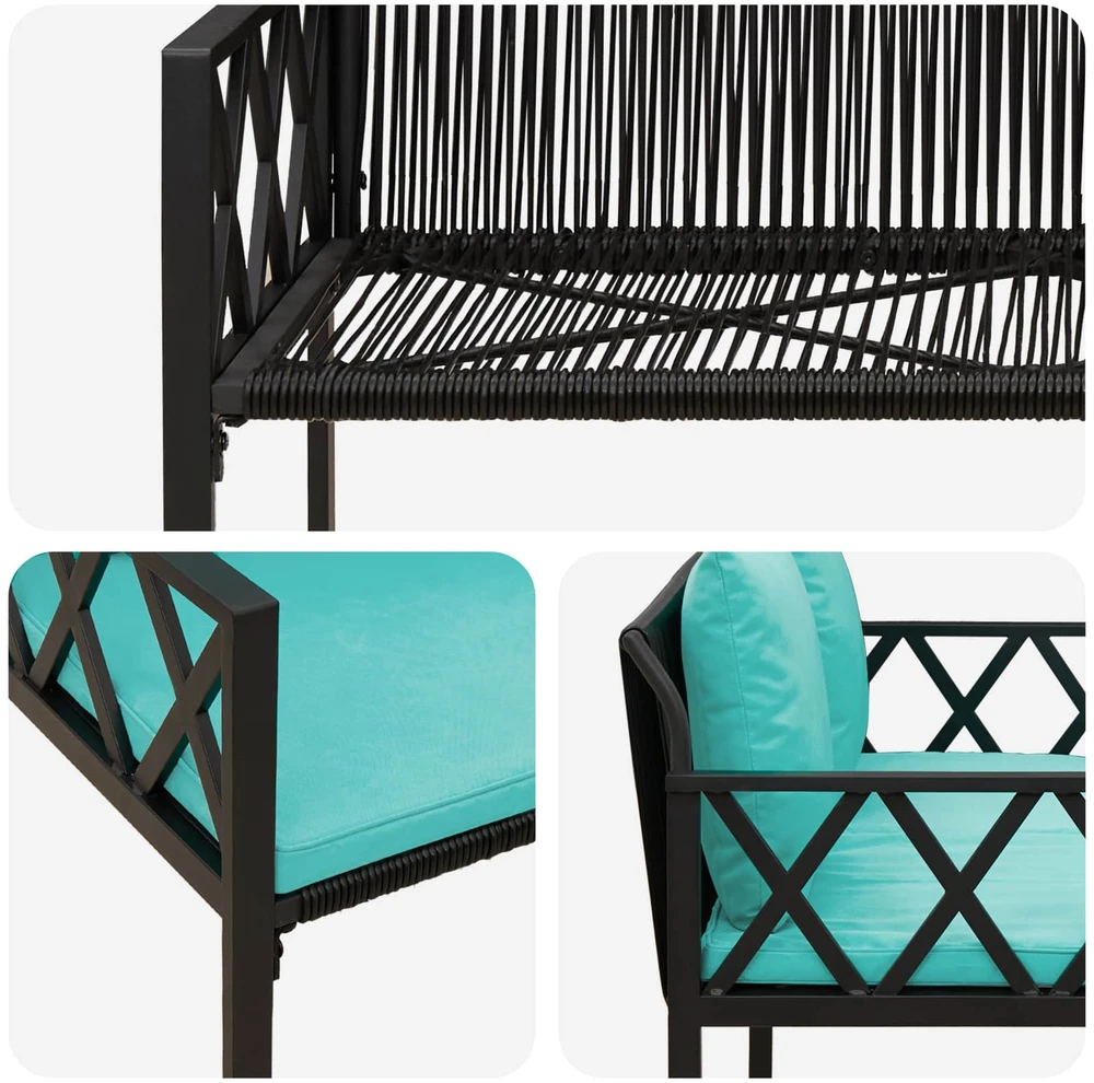 Lauko baldų komplektas Lauko suoleliai 2 -Seater 116 x 56 x 75 cm poliratanas