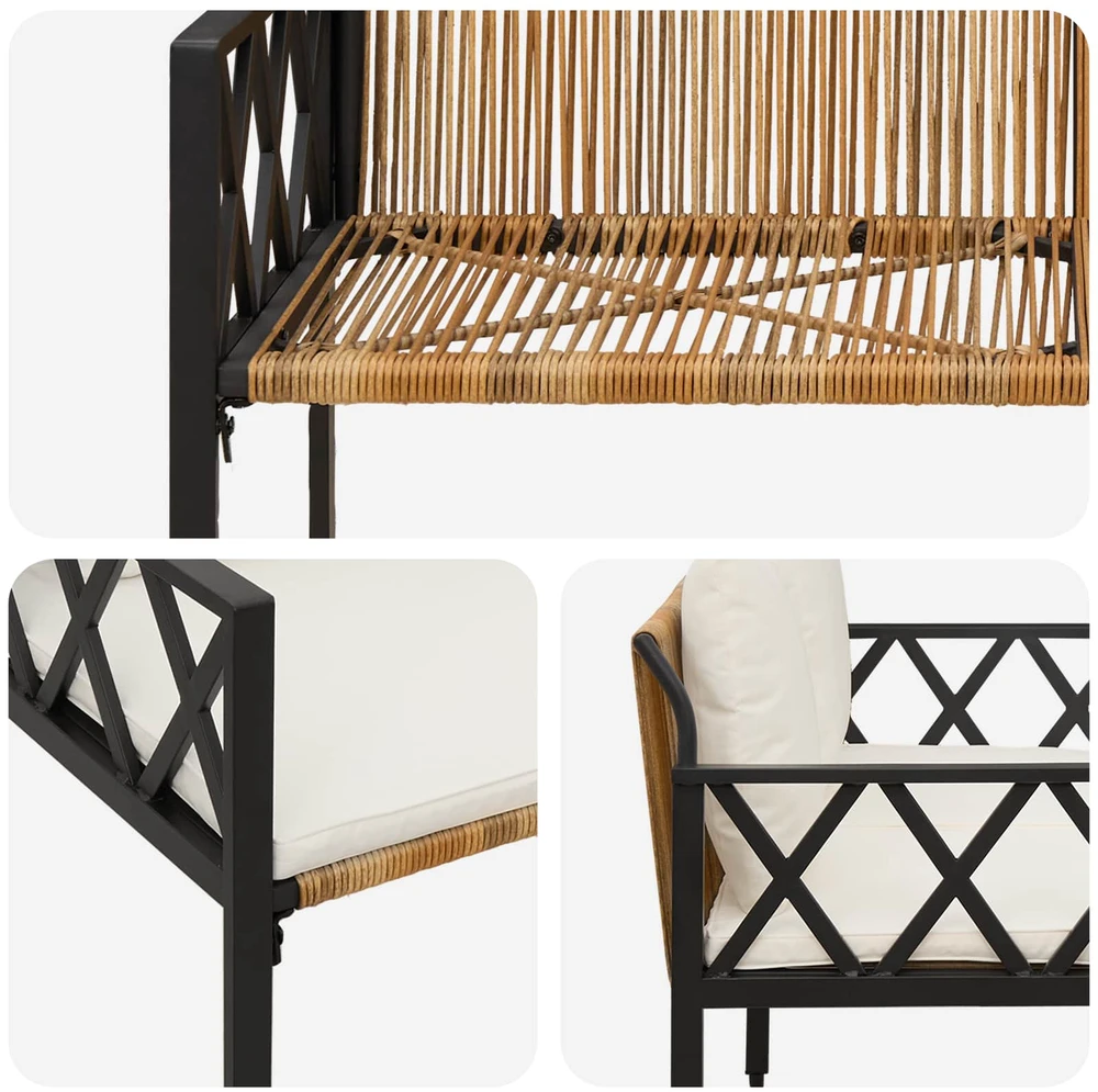Lauko baldų komplektas Lauko suoleliai 2 -Seater 116 x 56 x 75 cm poliratanas