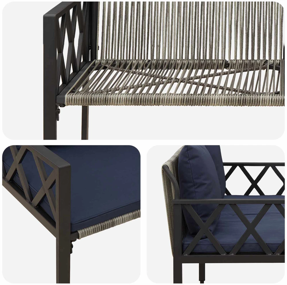 Lauko baldų komplektas Lauko suoleliai 2 -Seater 116 x 56 x 75 cm poliratanas