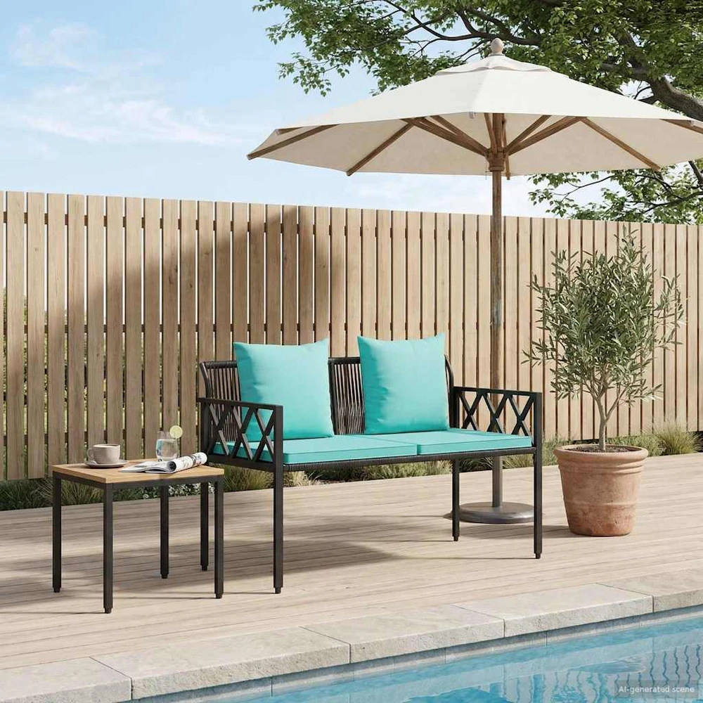 Lauko baldų komplektas Lauko suoleliai 2 -Seater 116 x 56 x 75 cm poliratanas