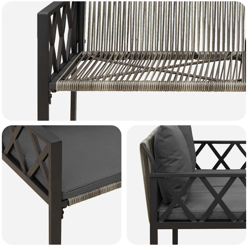 Lauko baldų komplektas Lauko suoleliai 2 -Seater 116 x 56 x 75 cm poliratanas