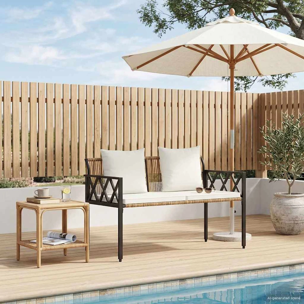 Lauko baldų komplektas Lauko suoleliai 2 -Seater 116 x 56 x 75 cm poliratanas
