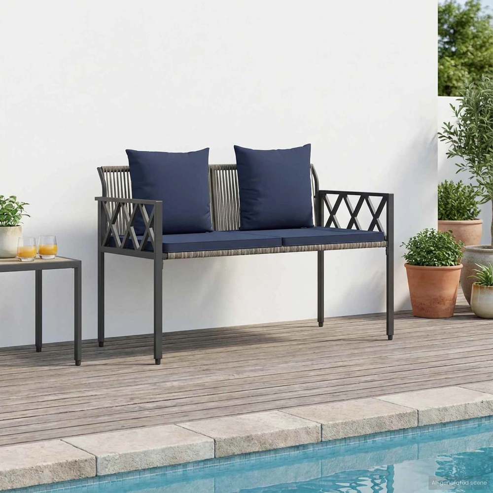 Lauko baldų komplektas Lauko suoleliai 2 -Seater 116 x 56 x 75 cm poliratanas