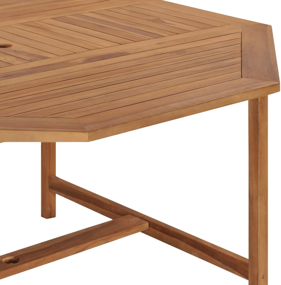 Lauko baldų komplektas Sodo stalas, 150x150x75cm, tikmedžio medienos masyvas