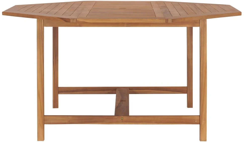 Lauko baldų komplektas Sodo stalas, 150x150x75cm, tikmedžio medienos masyvas