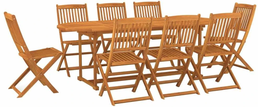 Lauko baldų komplektas Sodo valgomojo komplektas, 9 dalių, 220x90x75 cm, akacija