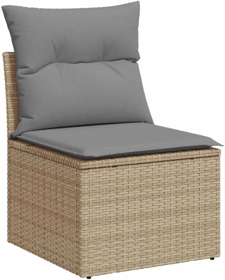 Sofa Sofos komplektas su pagalvėlėmis, 8 dalių, smėlio, poliratanas