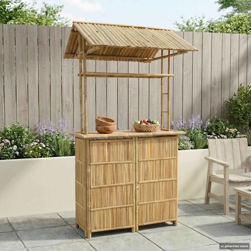 Lauko baro stalas Natūrali 115 x 95 x 214 cm Bambukas