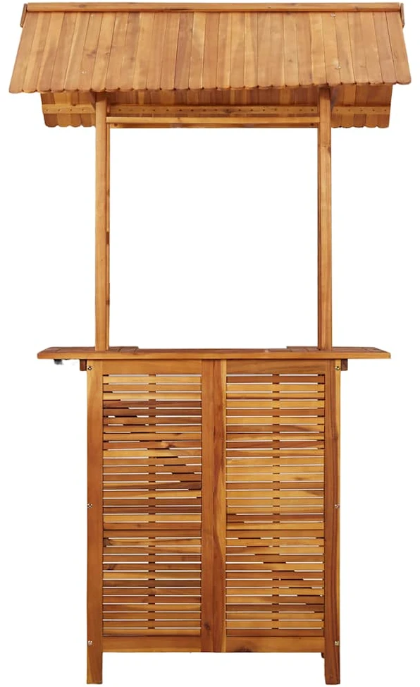 Lauko baro stalas su stogeliu, 113x106x217cm, akacijos masyvas