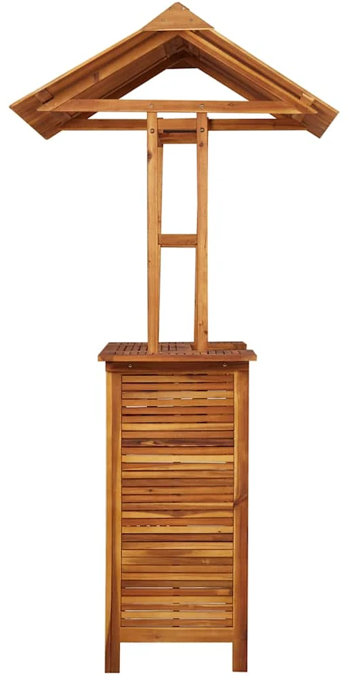 Lauko baro stalas su stogeliu, 113x106x217cm, akacijos masyvas