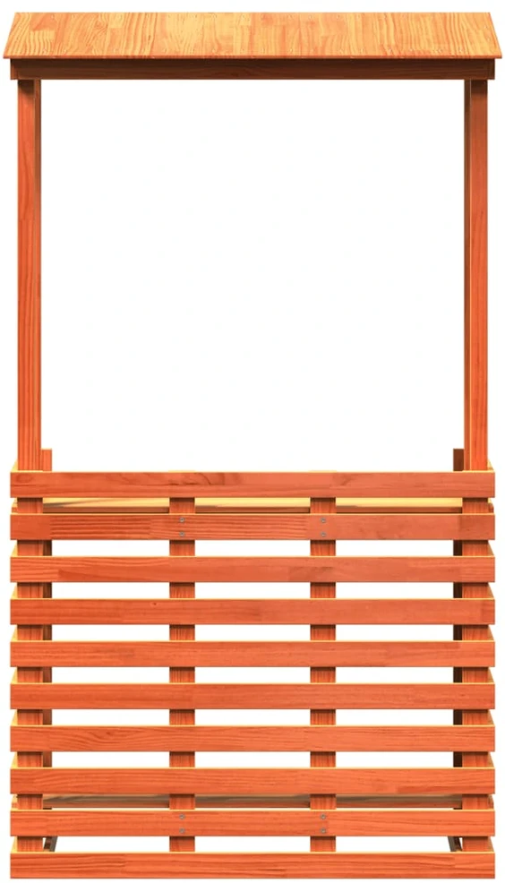 Lauko baro stalas su stogeliu, rudas, 112,5x57x195,5cm, mediena