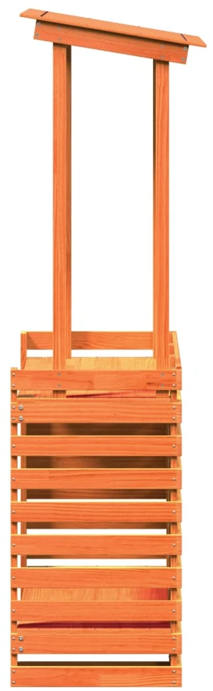 Lauko baro stalas su stogeliu, rudas, 112,5x57x195,5cm, mediena