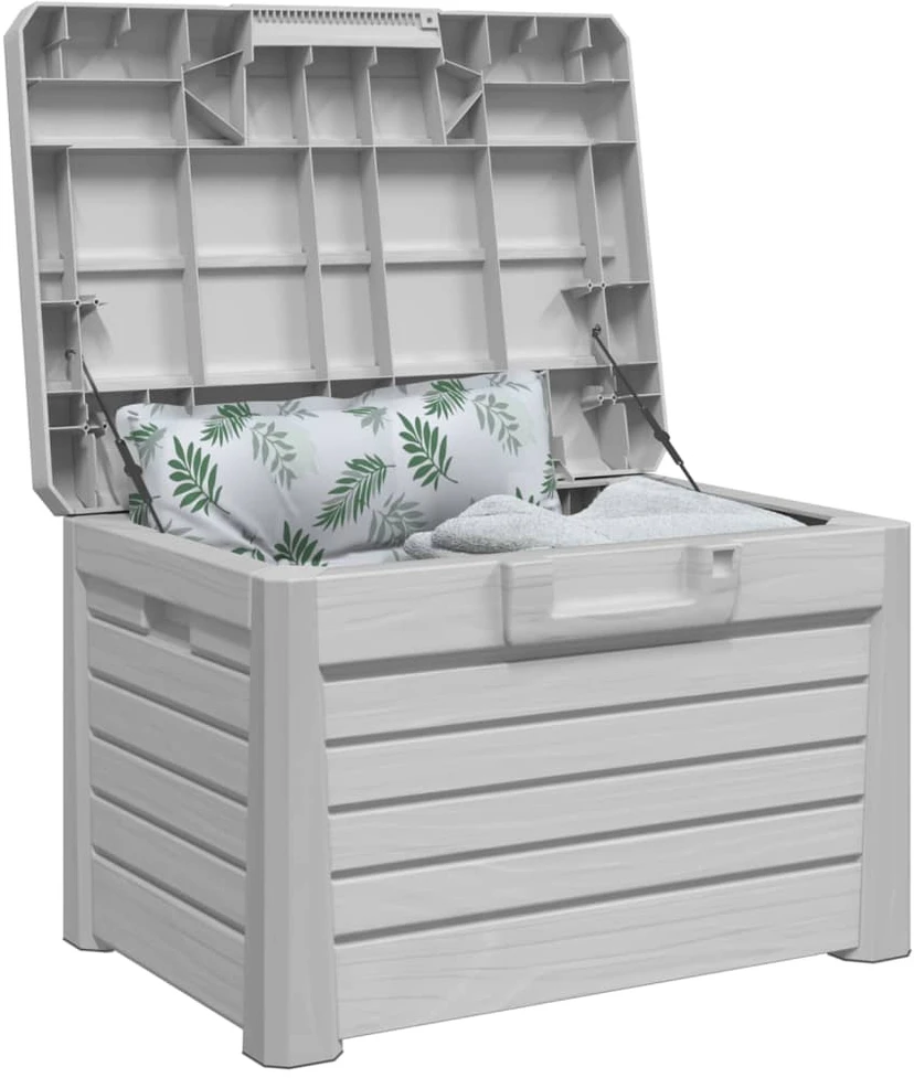 Lauko dėžė pagalvėlėms, pilka, 73x50,5x46,5cm, PP