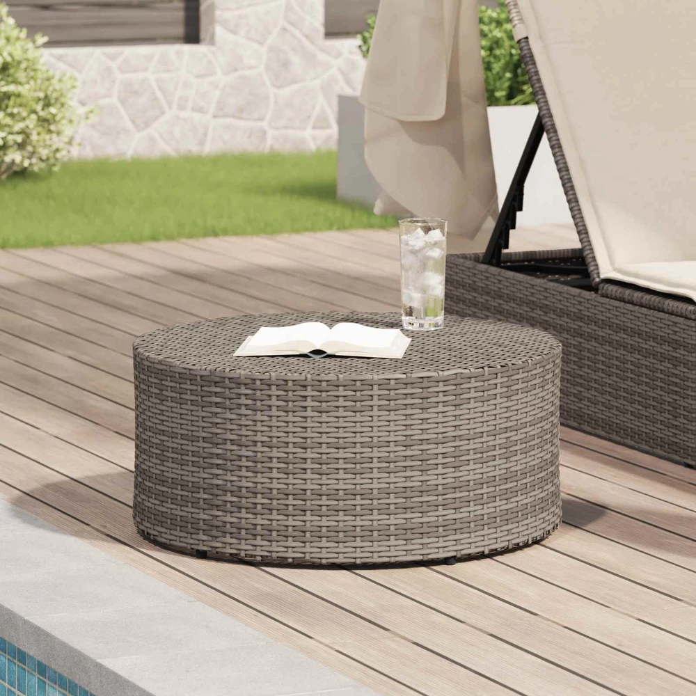 Lauko kavos stalas Pilka Ø 68 x 30 cm poliratanas