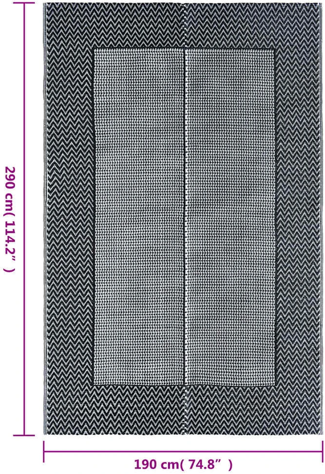 Lauko kilimas, pilkos spalvos, 190x290cm, PP