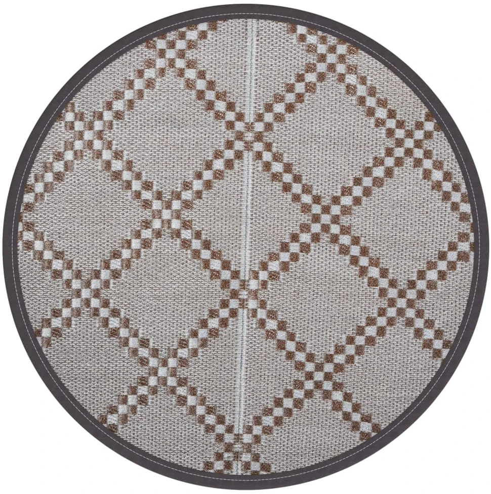 Lauko kilimas, rudos spalvos, 120cm skersmens, PP