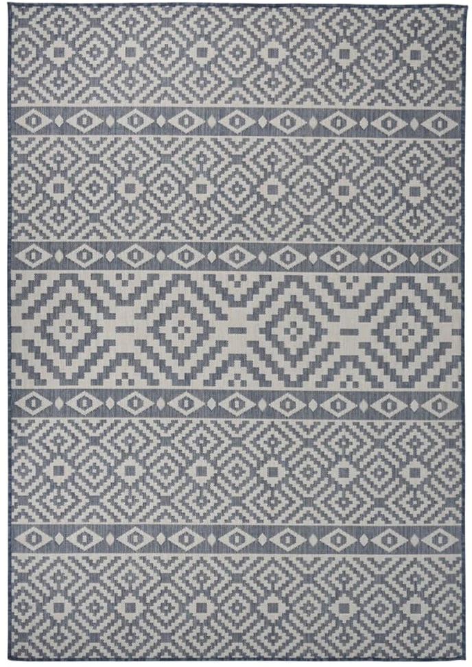 Lauko kilimėlis, mėlynos spalvos, 160x230cm, plokščio pynimo