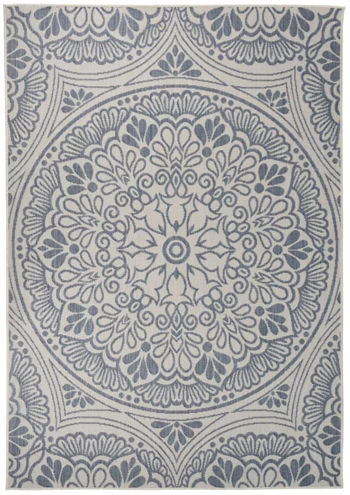 Lauko kilimėlis, mėlynos spalvos, 160x230cm, plokščio pynimo