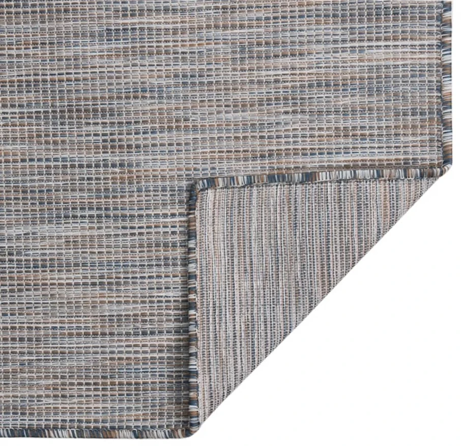 Lauko kilimėlis, rudas ir mėlyna, 120x170cm, plokščio pynimo