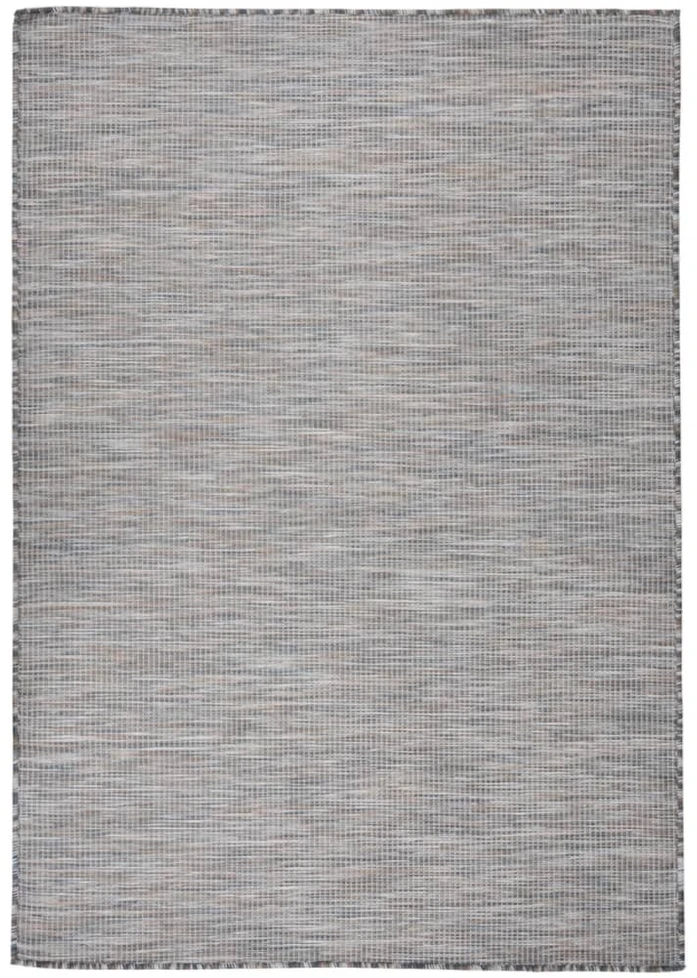 Lauko kilimėlis, rudas ir mėlyna, 160x230cm, plokščio pynimo