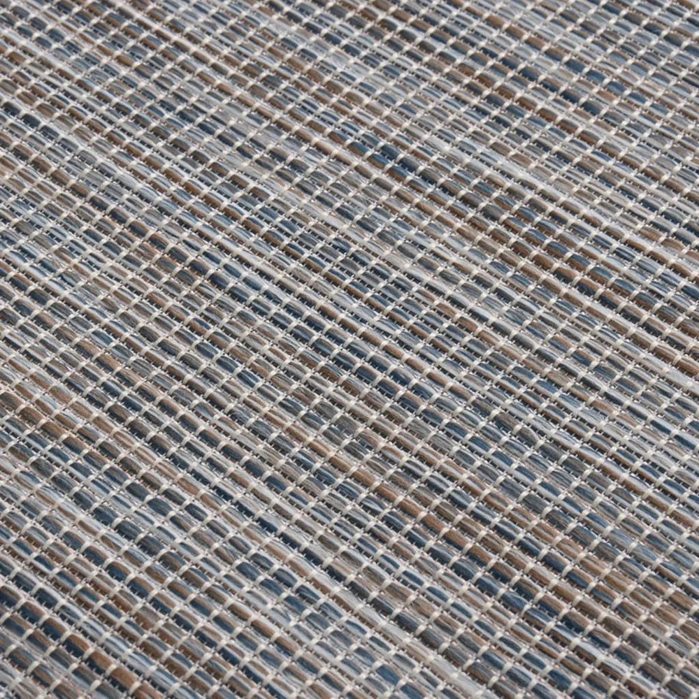 Lauko kilimėlis, rudas ir mėlyna, 160x230cm, plokščio pynimo