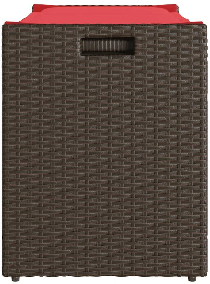 Lauko baldų komplektas Lauko laikymo suolas su pagalvėlėmis rudos spalvos 100 cm