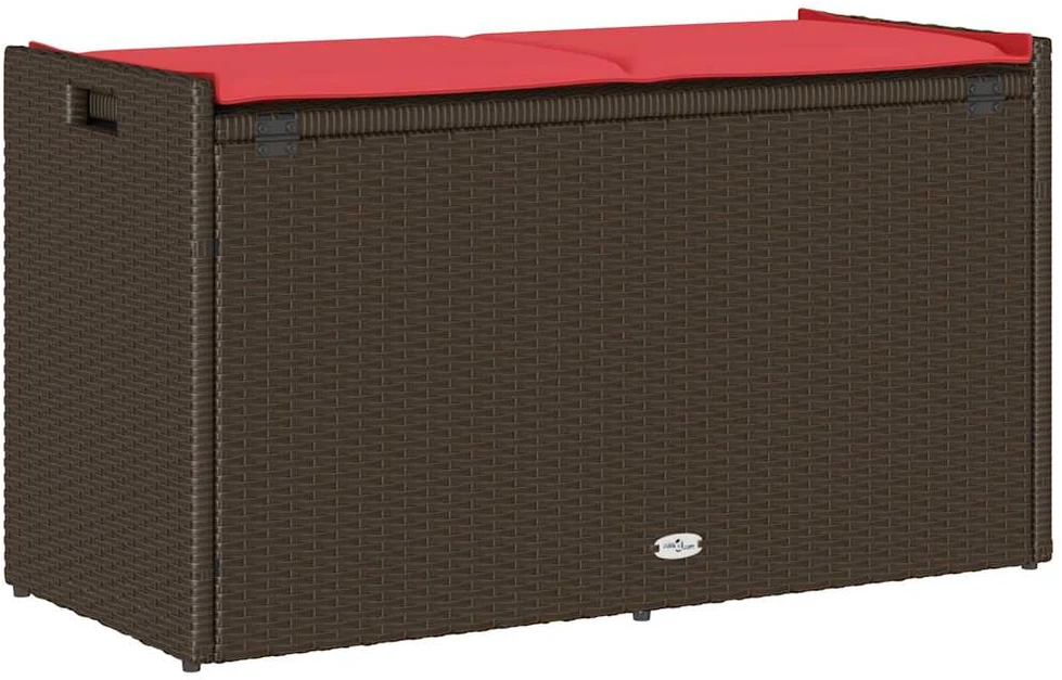 Lauko baldų komplektas Lauko laikymo suolas su pagalvėlėmis rudos spalvos 100 cm
