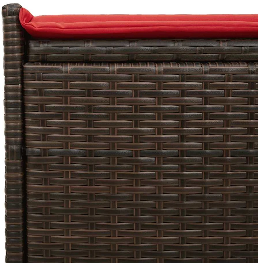 Lauko baldų komplektas Lauko laikymo suolas su pagalvėlėmis rudos spalvos 100 cm