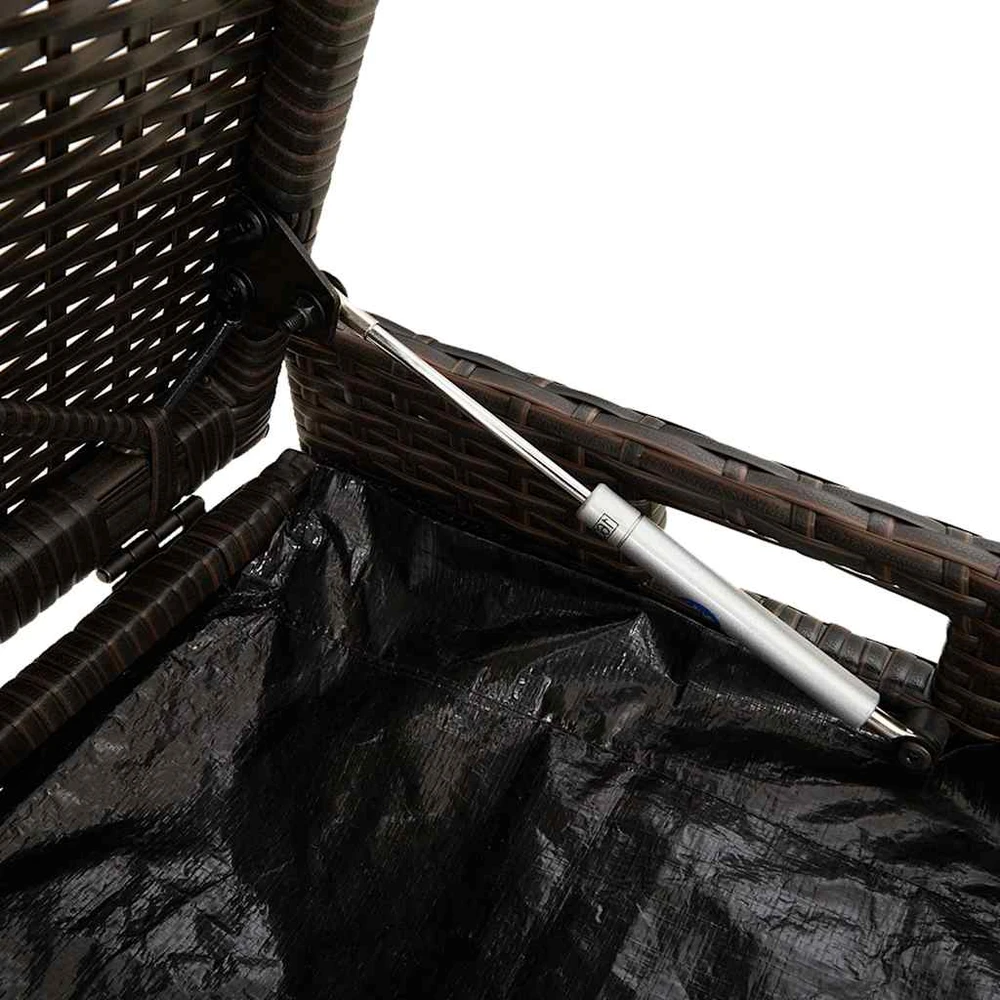 Lauko baldų komplektas Lauko laikymo suolas su pagalvėlėmis rudos spalvos 100 cm