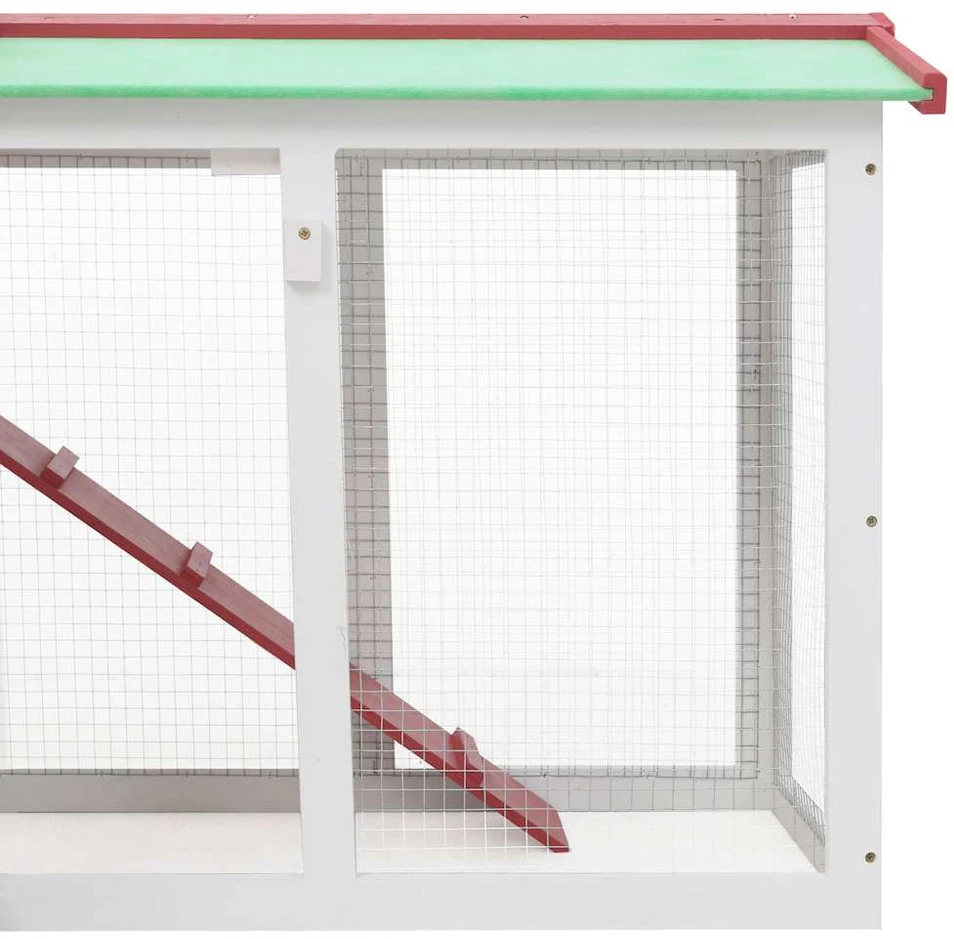 Lauko narvas triušiams, raudonas ir baltas, 145x45x84 cm, medis