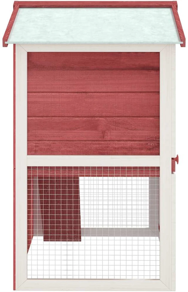 Lauko narvas triušiams, raudonos spalvos, mediena, 3 durys