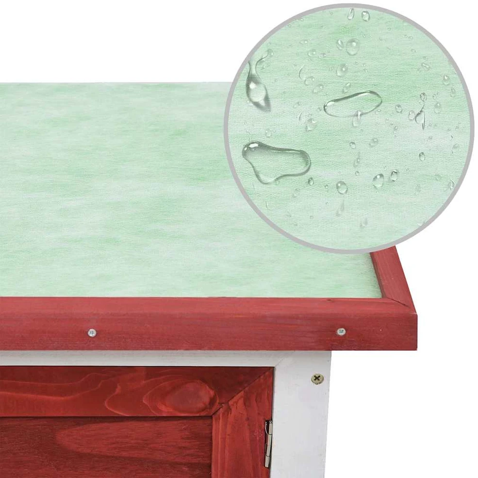 Lauko narvas triušiams, raudonos spalvos, mediena, 1 aukštas